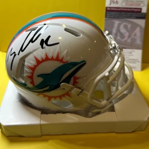 ZACH SIELER MIAMI DOLPHINS SIGNED AUTOGRAPHED WHITE SPEED MINI HELMET JSA