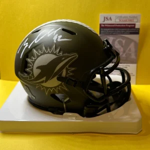 ZACH SIELER MIAMI DOLPHINS SIGNED AUTOGRAPHED SALUTE TO SERVICE MINI HELMET JSA