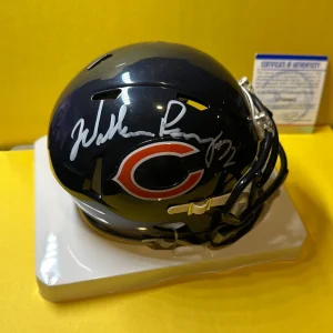 WILLIAM PERRY CHICAGO BEARS SIGNED AUTOGRAPHED BLUE MINI HELMET BECKETT PSA