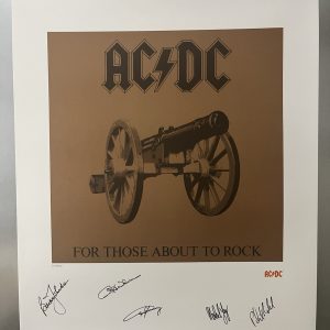 AC/DC For Those About To Rock Full Band Signed Autographed Lithograph 327/500