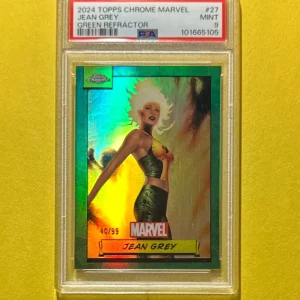 2024 TOPPS CHROME MARVEL JEAN GREY GREEN /99 #27 PSA MINT 9