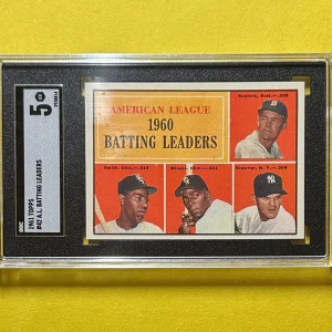 1961 TOPPS A.L. BATTING LEADERS #42 SGC EX 5 RUNNELS SMITH MINOSO SKOWRON