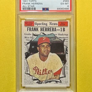 1961 TOPPS FRANK HERRERA ALL STAR #569 PSA EX-MT 6 PHILLIES
