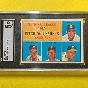 1961 TOPPS N.L. PUTCHING LEADERS #47 SGC EX 5 BROGLIO SPAHN LAW BURDETTE
