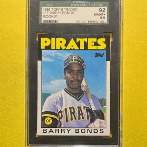 1986 TOPPS TRADED BARRY BONDS ROOKIE #11T SGC NM/MT+ 8.5 PIRATES