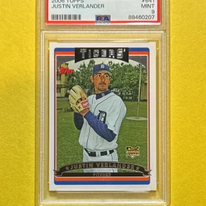 2006 TOPPS JUSTIN VERLANDER ROOKIE CARD #641 PSA MINT 9 TIGERS