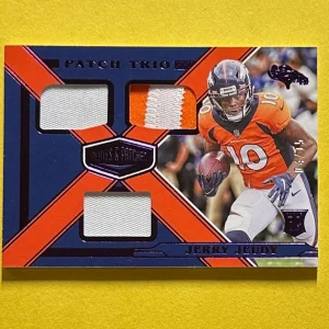 2020 PANINI PLATES AND PATCHES JERRY JEUDY TRIPLE PATCH /15 #PT-6 BRONCOS RC