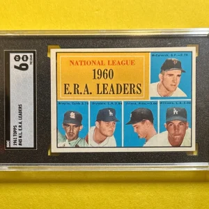 1961 TOPPS N.L. ERA LEADERS DRYSDALE WILLIAMS ETC #45 SGC EX NM 6