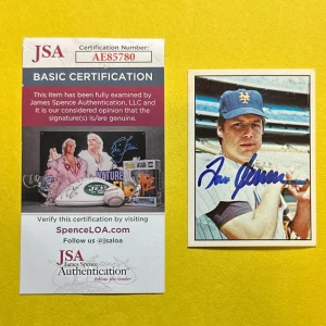 1975 TOM SEAVER JSA AUTHENTIC AUTOGRAPHED CARD #12 METS