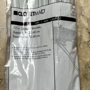 ClosetMaid 21775, 12" Support Brackets for Wire Shelving White,12-pack