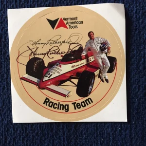 Johnny Rutherford Signed Indy 500 Unused Sticker Autographed Indianapolis