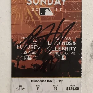 Brent Honeywell Signed 2017 MLB Futures Game Ticket Stub MVP Tampa Bay Rays Coa