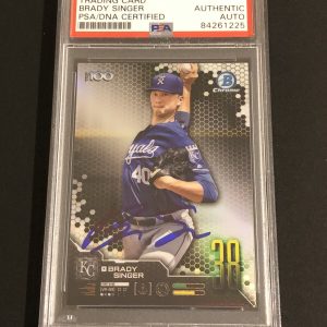 Brady Singer 2019 Bowman Top 100 Signed Autographed Royals RC Card + PSA/DNA