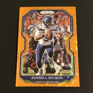 2020 Panini Prizm Russell Wilson SP Orange Disco Prizm #294 Seahawks