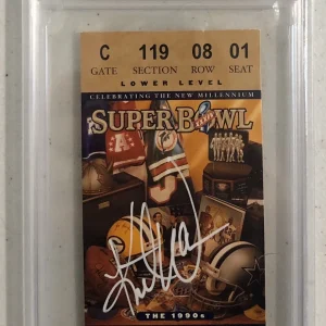 Kurt Warner Signed Autographed St Louis Rams Superbowl XXXIV Ticket Psa/Dna