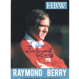 RAYMOND BERRY HAND SIGNED FOOTBALL TRADING CARD BALTIMORE COLTS HOF TO JOE
