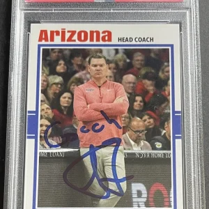 Tommy Lloyd Signed Autographed Arizona Wildcats Custom Card PSA/DNA Slabbed