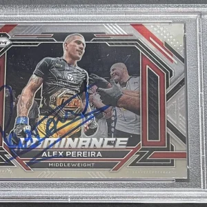 Alex Pereira Signed Autographed 2023 Prizm UFC Rookie Card PSA/DNA Slabbed
