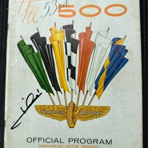 1969 Indy 500 Program Signed By Winner Mario Andretti Autographed