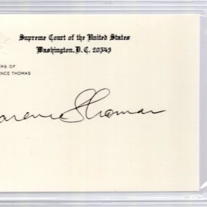 CLARENCE THOMAS HAND SIGNED SUPREME COURT CHAMBERS CARD     RARE     PSA SLABBED
