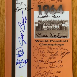 CLEVELAND BROWNS SIGNED 1964 REUNION PROGRAM+COA       42 SIGNED       JIM BROWN