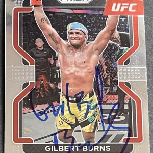 Gilbert Burns Signed Autographed 2022 Prizm UFC Base Card Beckett Coa