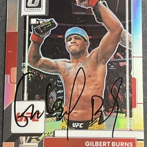 Gilbert Burns Signed Autographed 2023 Optic Silver UFC Card Beckett Coa