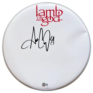 Art Cruz Signed LAMB OF GOD 14" Drumhead Band Drummer Autograph Beckett COA