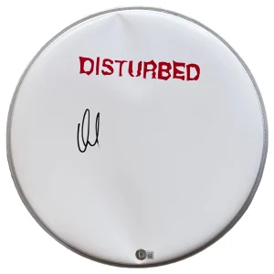 David Draiman DISTURBED Signed 14" Drumhead Band Singer Autograph Beckett COA