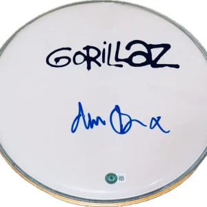 Damon Albarn Signed GORILLAZ Autograph 12" Drumhead Band Singer Beckett COA
