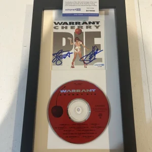 WARRANT SIGNED AUTOGRAPH FRAMED CD DISPLAY ACOA CHERRY PIE ALLEN & SWEET