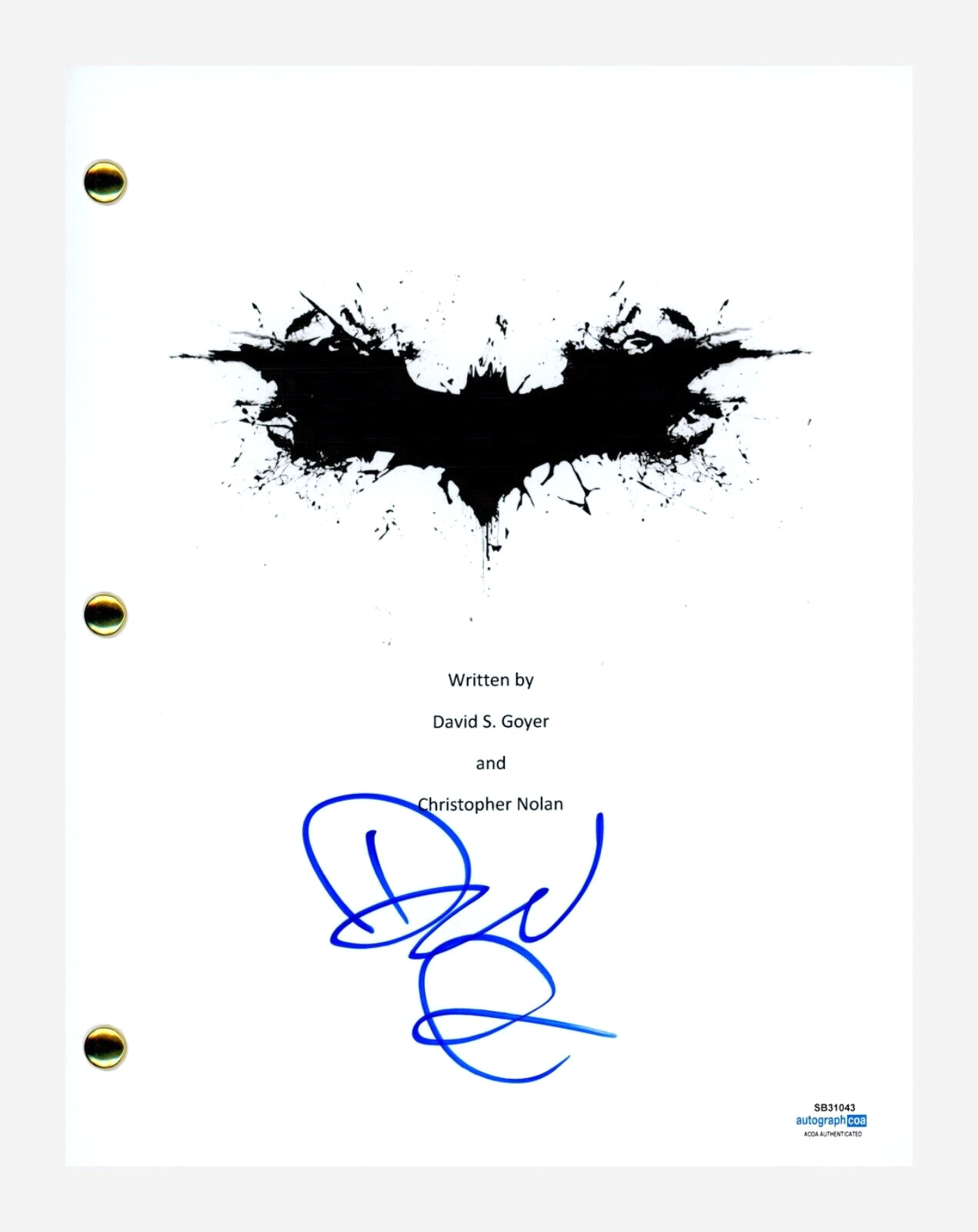 David S. Goyer THE DARK KNIGHT RISES Signed Movie Script Screenplay ...