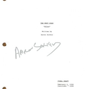 Aaron Sorkin THE WEST WING Signed Autograph Pilot Script Screenplay Beckett COA