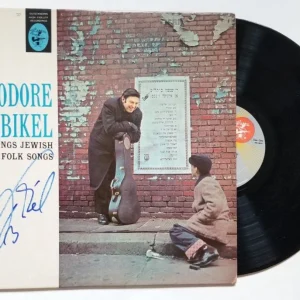 Theodore Bikel REAL SIGNED Sings Jewish Folk Songs Vinyl Record COA Autographed