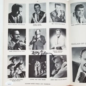Willie Nelson REAL hand SIGNED Country Music World & Yearbook Volume One JSA COA