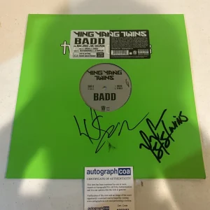 YING YANG TWINS SIGNED AUTOGRAPH BADD VINYL ALBUM ACOA RAP