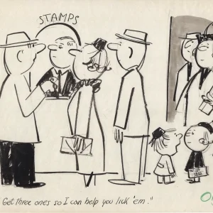 STAN BERENSTAIN HAND SIGNED ORIGINAL 1950's ARTWORK     BERENSTAIN BEARS CREATOR