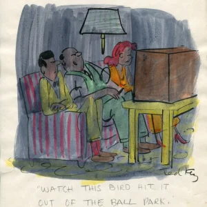 TED KEY ORIGINAL INK+WATER COLOR SATURDAY EVENING POST ARTWORK      VERY RARE