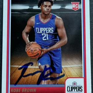 Kobe Brown Signed Auto 2023-2024 NBA Hoops Rookie Card Beckett COA Clippers
