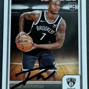 Dariq Whitehead Signed Autographed 2023-2024 NBA Hoops Rookie Card Nets Beckett