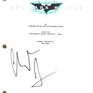 Christian Bale Signed Autograph THE DARK KNIGHT Movie Script Batman Beckett COA