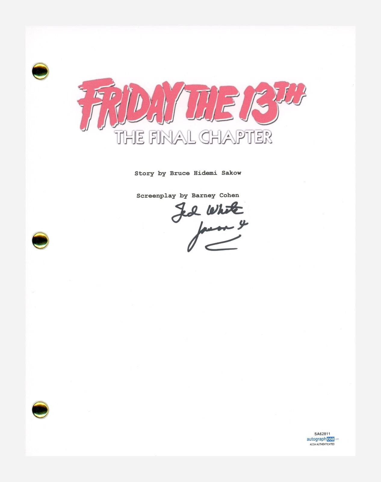 Ted White Signed FRIDAY THE 13th THE FINAL CHAPTER Movie Script ...