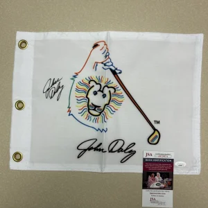 JOHN DALY SIGNED AUTOGRAPH GOLF PIN FLAG JSA COA LOGO