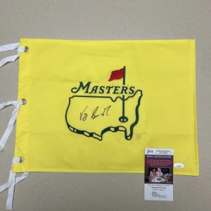 VIJAY SINGH SIGNED AUTOGRAPH MASTERS PIN FLAG JSA COA UNDATED GOLF PGA