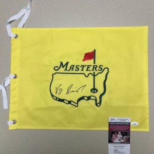VIJAY SINGH SIGNED AUTOGRAPH MASTERS PIN FLAG JSA COA UNDATED GOLF PGA