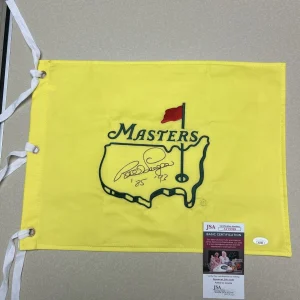 BERNHARD LANGER SIGNED AUTOGRAPH MASTERS FLAG JSA COA UNDATED GOLF PGA