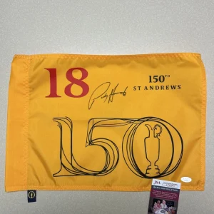 PADRAIG HARRINGTON SIGNED AUTOGRAPH BRITISH OPEN PIN FLAG JSA COA GOLF PGA CHAMP