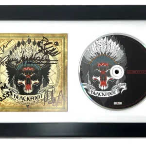 BLACKFOOT Signed Southern Native Framed CD Rickey Medlocke Lynyrd Skynyrd COA