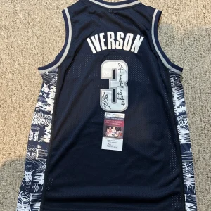 POST MALONE SIGNED AUTOGRAPH IVERSON JERSEY JSA COA WHITE IVERSON ROCKSTAR