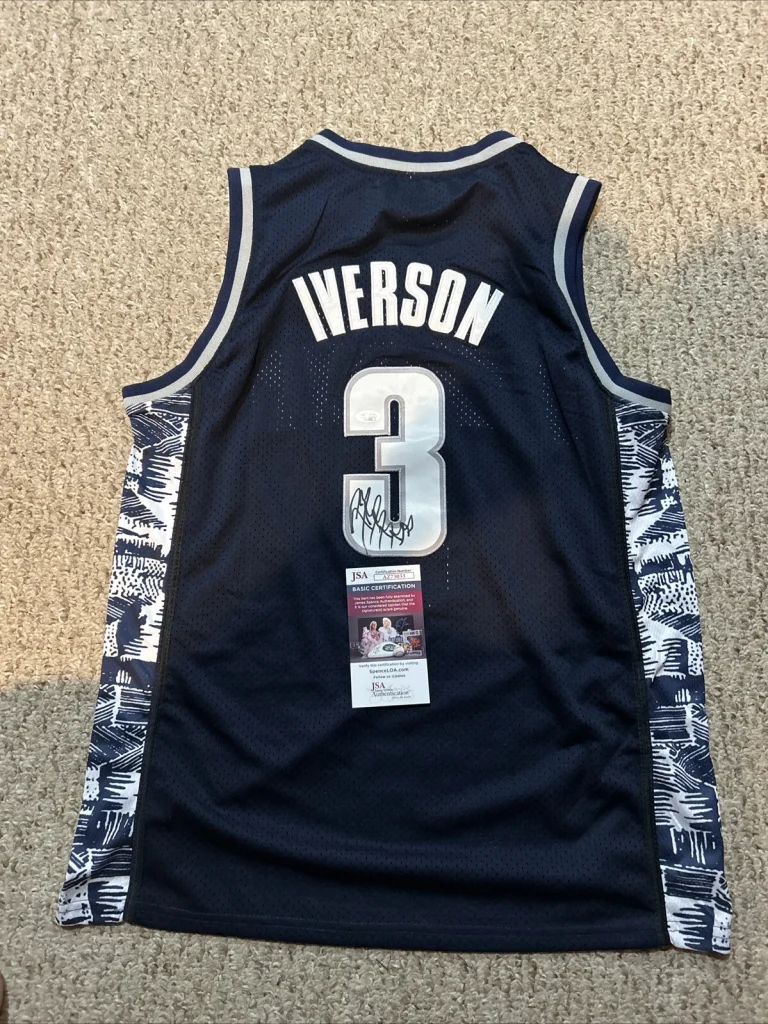 POST MALONE SIGNED AUTOGRAPH IVERSON JERSEY JSA COA WHITE IVERSON ROCKSTAR